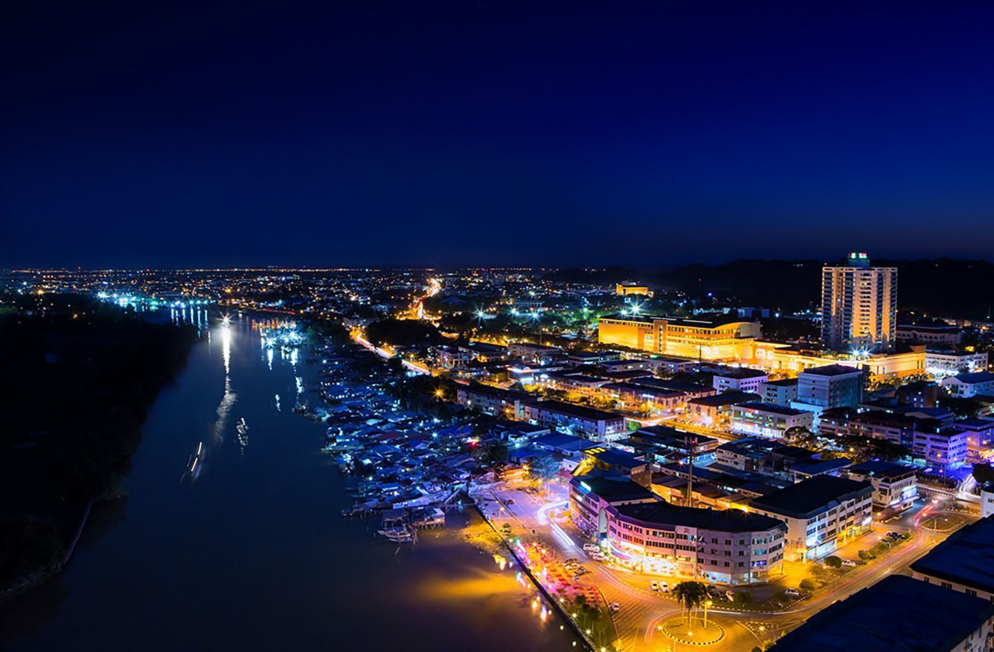 Pullman Miri Waterfront Hotel Exterior photo Aerial view of the port of La Rochelle